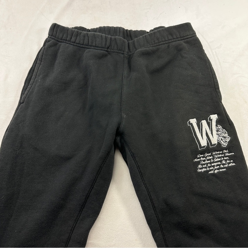 Darc Sport Black Joggers Unisex Embroidered Stretch Small Casual Knit Wolf Gym - Picture 4 of 12